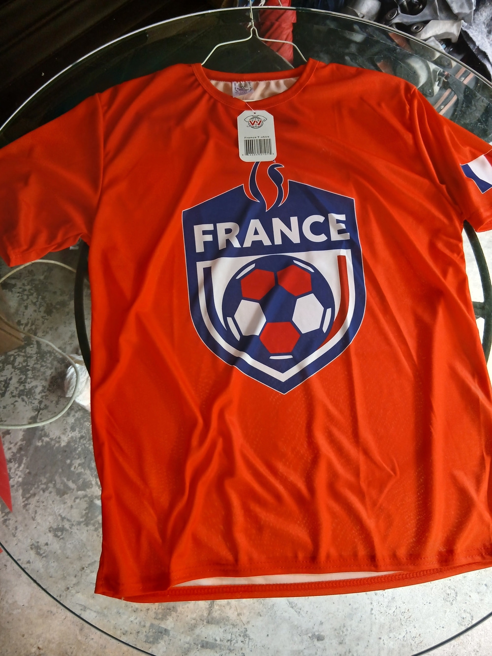 France Soccer Graphic  Adult Medium - Orange